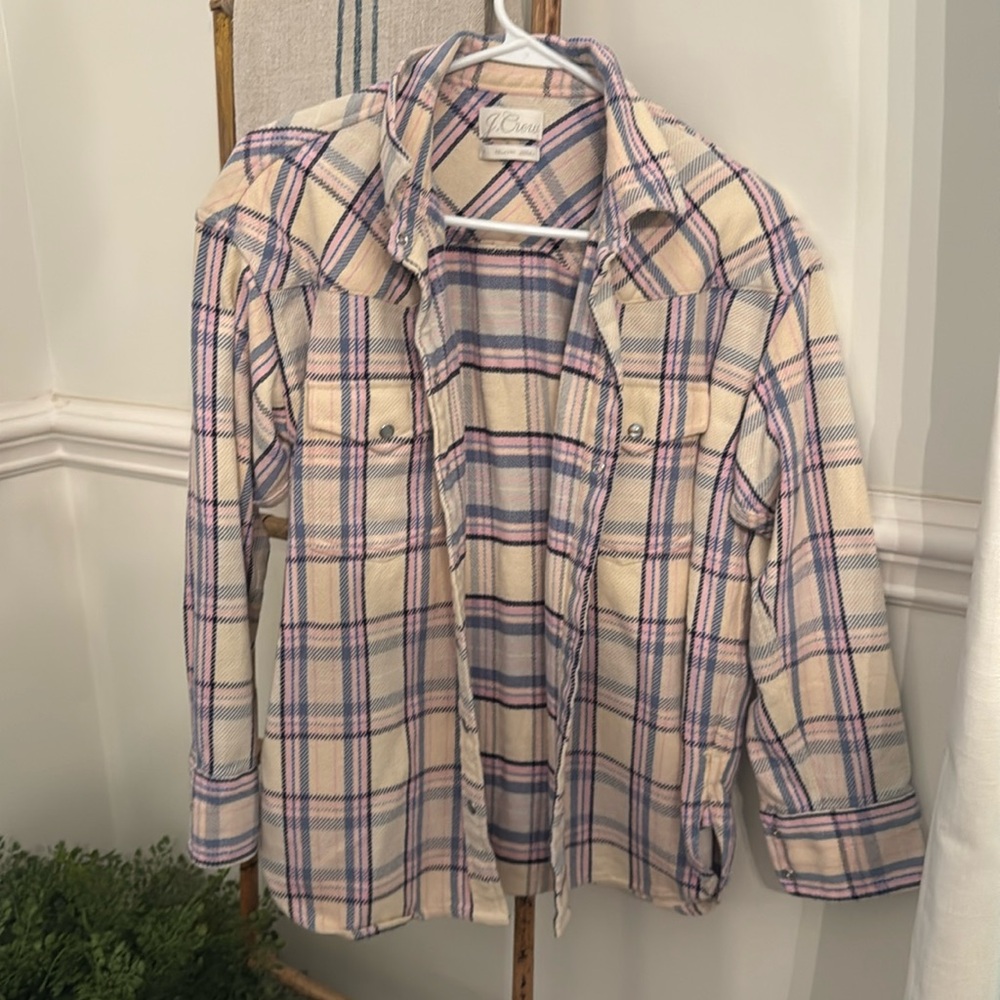 J. Crew Relaxed Fit Flannel Shirt Lavender Plaid
